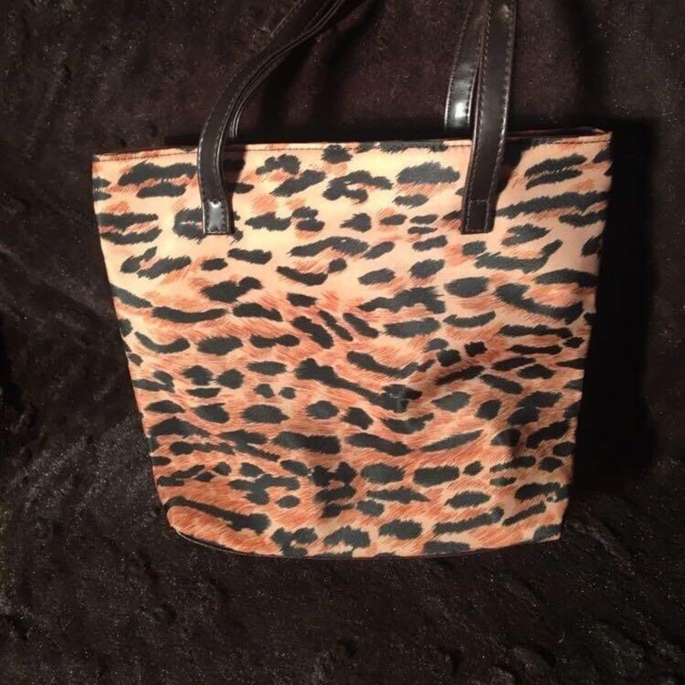 Estée Lauder Mini Tote Leopard Print Makeup Handbag Travel Toiletry Bag Vintage